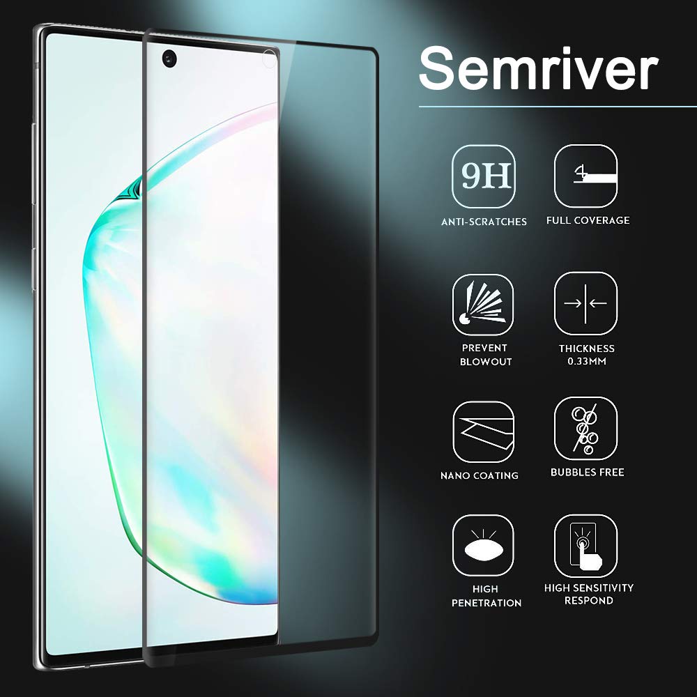 Semriver Panzerglas Schutzfolie kompatibel mit Samsung Galaxy Note 10 3D Touch Vollständige Abdeckung 9H Härte Displayschutzfolie Panzerglasfolie Fingerabdruck Anerkennung Screen Protector