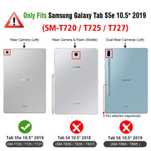 Laden Sie das Bild in den Galerie-Viewer, Fintie Tastatur Hülle für Samsung Galaxy Tab S5e 10.5 SM-T720/T725 2019 Tablet-PC - Ultradünn leicht Schutzhülle mit magnetisch Abnehmbarer drahtloser Deutscher Bluetooth Tastatur, Schwarz