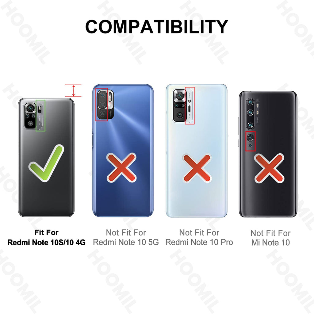 HOOMIL Handyhülle für Xiaomi Redmi Note 10 Hülle, Xiaomi Redmi Note 10S Hülle, Leder Tasche Flip Case Schutzhülle für Xiaomi Redmi Note 10/Note 10S Schwarz