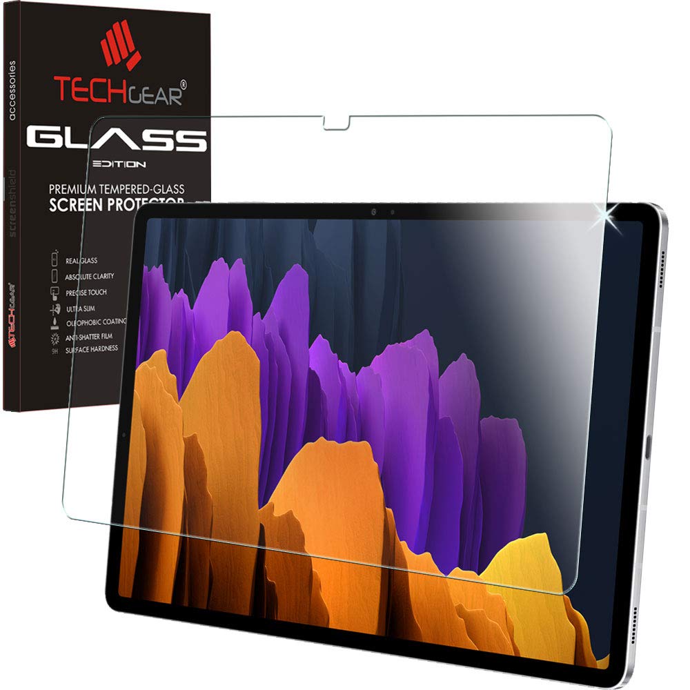 TECHGEAR Galaxy Tab S7 Plus (12.4 Zoll) panzerglas (SM-T970, SM-T975, SM-T976), Displayschutzfolie aus gehärtetem Glas, Härtegrad 9H, kompatibel met Samsung Galaxy Tab S7 (S7 Plus)
