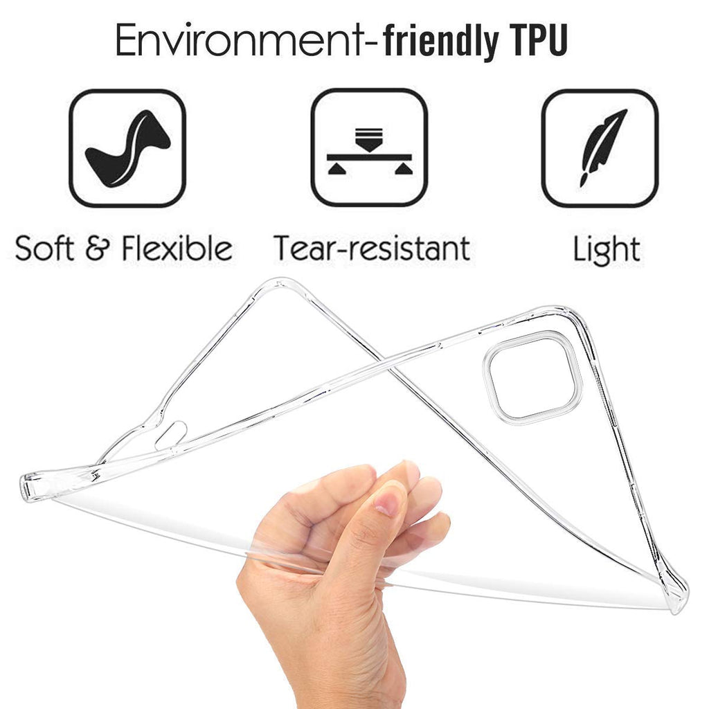 HBorna Transparente Schutzhülle für iPad Pro 12,9 Zoll (32,8 cm), 5. Generation 2021, unterstützt Apple Pencil 2. Generation, schlanke, leichte Silikon-Rückabdeckung für iPad Pro 12,9 / 5. Generation.