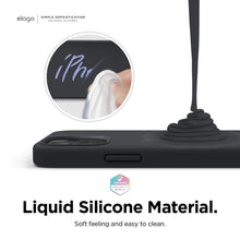 Laden Sie das Bild in den Galerie-Viewer, elago Liquid Silicone Case Kompatibel mit iPhone 12 Hülle & Kompatibel mit iPhone 12 Pro Hülle (6,1"), Hochwertiges Silikon, Rundumschutz Handyhülle : 3-Layer Struktur Schutzhülle (Schwarz)