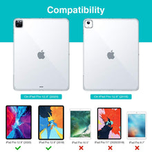 Laden Sie das Bild in den Galerie-Viewer, ESR Hülle kompatibel mit iPad Pro 12,9” 2020, Klare TPU Rückseitenabdeckung, Unterstützt kabelloses Laden für Apple Pencil, Dünne Rebound Soft Hülle, Klar Schwarz