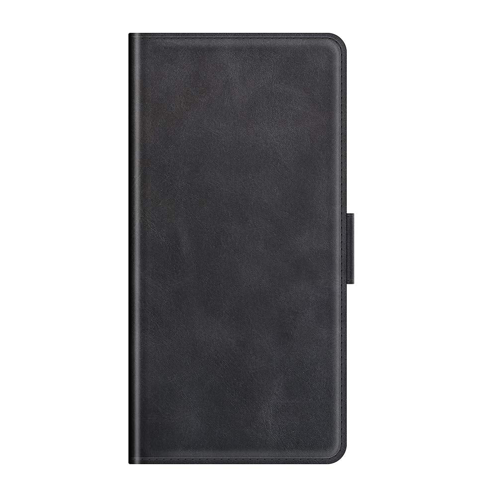 AKC Handyhülle Kompatibel mit Nokia 3.4 Hülle Fallschutz Handy-Ständer-Leder Flip Etui Handytasche Cover Echtleder Brieftasche-Schwarz