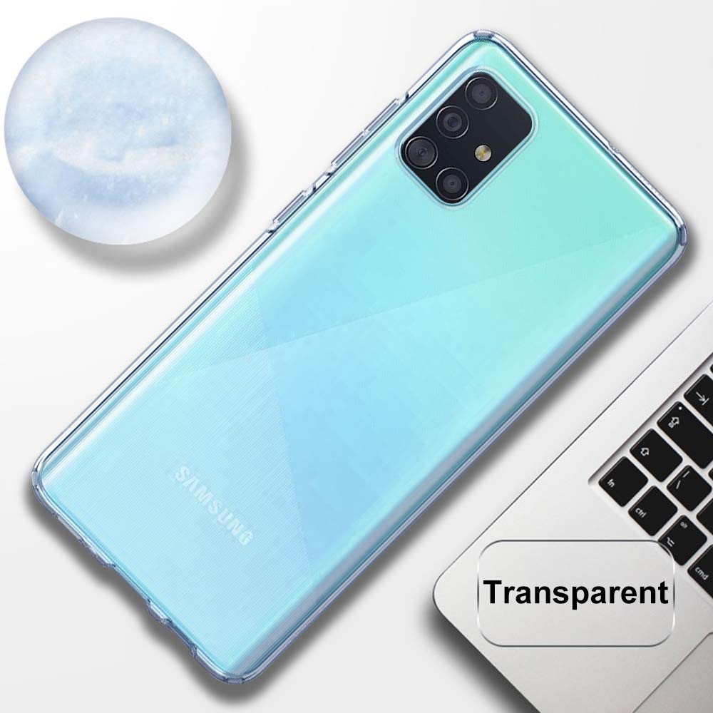 wsky Crystal Clear Hülle Kompatibel mit Samsung Galaxy A51, HD Transparent Anti-Gelb & Soft Silikon Hybrid Handyhülle, Kratzfest Durchsichtige Schutzhülle für Samsung A51