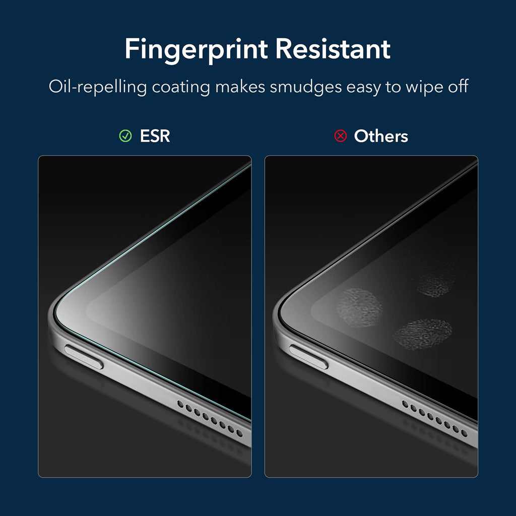 ESR Display schutzfolie kompatibel mit iPad Pro 11 2021/2020/2018 und iPad Air 4 2020, mit kratzresistenter HD Klarheit, Panzerglas mit Montagerahmen