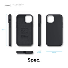 Laden Sie das Bild in den Galerie-Viewer, elago Liquid Silicone Case Kompatibel mit iPhone 12 Mini Hülle (5,4"), Hochwertiges Silikon, Rundumschutz Handyhülle : 3-Layer Struktur Schutzhülle (Schwarz)