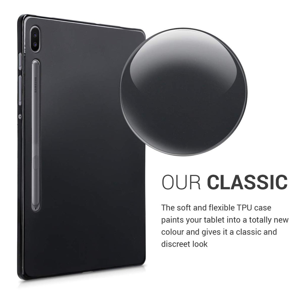 kwmobile Hülle kompatibel mit Samsung Galaxy Tab S6 - Silikon Tablet Cover Case Schutzhülle Schwarz matt