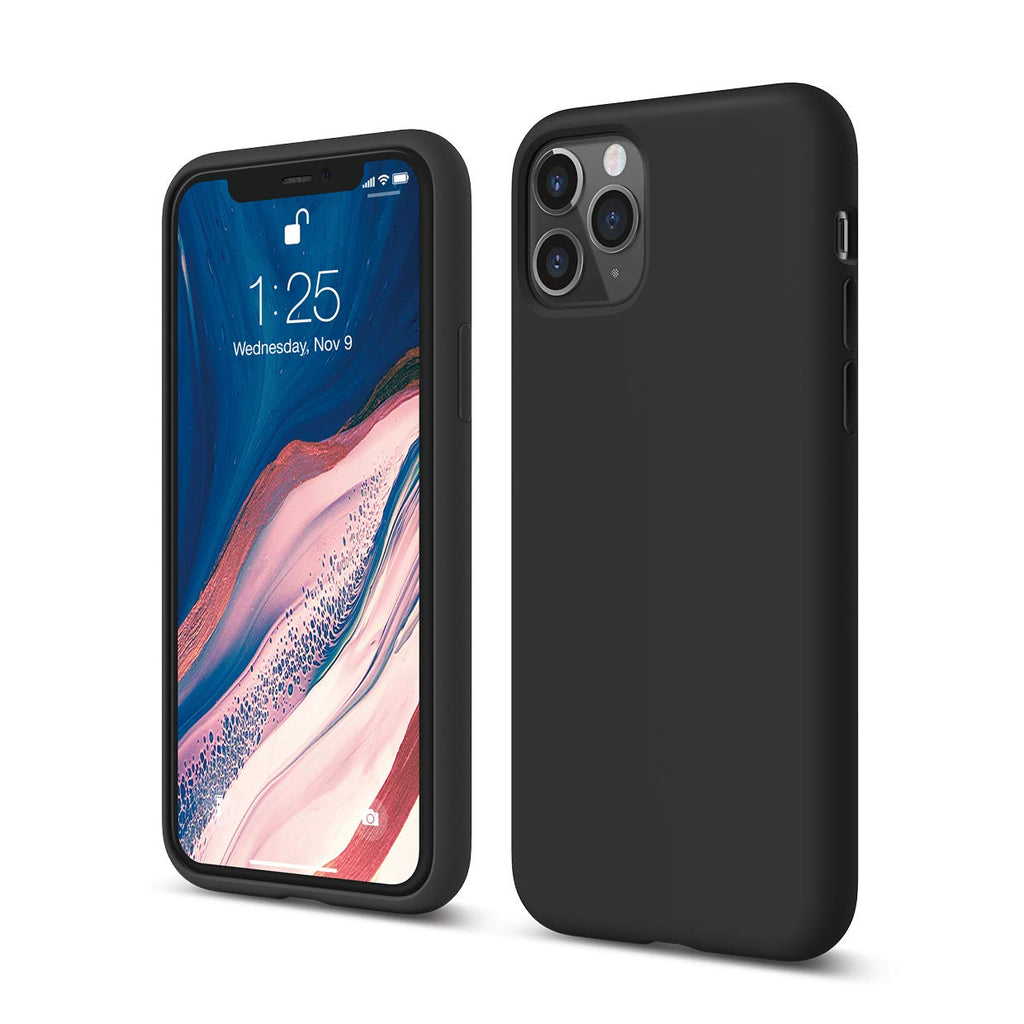 elago Liquid Silicone Case Kompatibel mit iPhone 11 Pro Hülle (5,8"), Silikon Handyhülle, Rundumschutz : 3-Layer Schutzhülle (Schwarz)