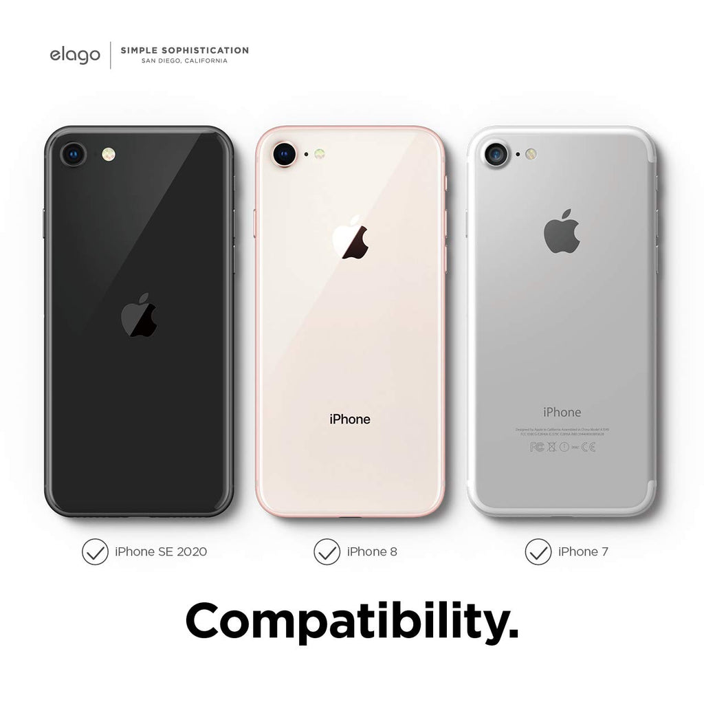 elago Liquid Silicone Case Kompatibel mit iPhone SE 2020 Hülle & Kompatibel mit iPhone 8 Hülle & Kompatibel mit iPhone 7 Hülle, Rundumschutz Handyhülle, Schutzhülle mit 3-Layer Struktur (Schwarz)