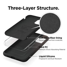Laden Sie das Bild in den Galerie-Viewer, elago Liquid Silicone Case Kompatibel mit iPhone 11 Pro Max Hülle (6,5"), Silikon Handyhülle, Rundumschutz : 3-Layer Schutzhülle (Schwarz)