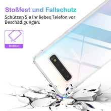 Laden Sie das Bild in den Galerie-Viewer, Hülle Kompatibel mit Samsung Galaxy S10, Stoßfest Schützend TPU Ultradünne Klar Silikonhülle, Anti-Rutsch-Handyhülle, Kratzfeste Schutzhülle für Samsung Galaxy S10 - Transparent