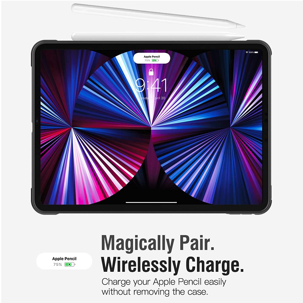 Dadanism Transparent Hülle für iPad Pro 11" 2021 (3. Generation), Schlank Stoßfest Schutzhülle mit Weich Rundum Schützend TPU Kante und Verdikte Ecken für iPad Pro 11 2021, Schwarz