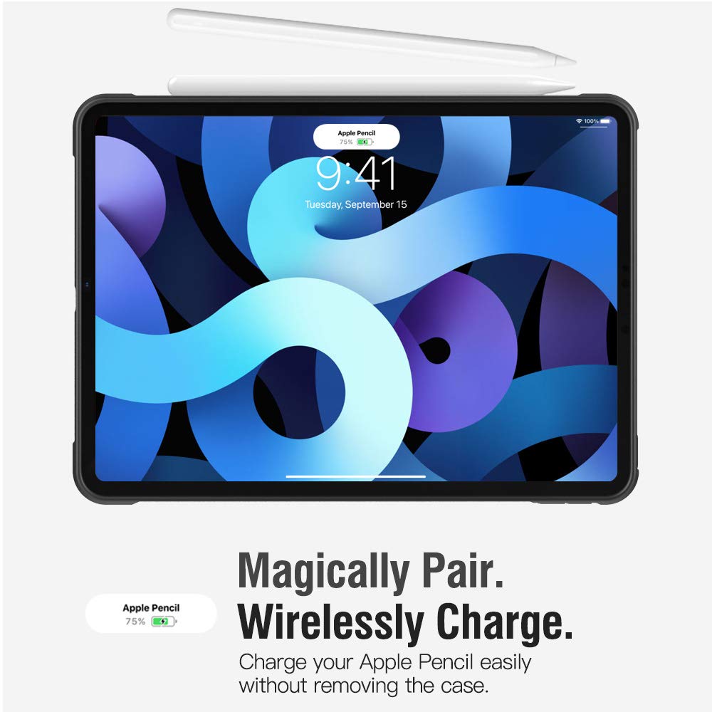 Dadanism Transparent Hülle Kompatibel mit iPad 10,9" 2020 iPad Air 4. Generation, Schlank Stoßfest Schutzhülle mit Weich Rundum schützend TPU Kante für iPad Air 4 Generation, Schwarz