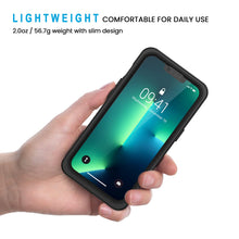 Laden Sie das Bild in den Galerie-Viewer, Lanhiem für iPhone 13 Pro Hülle (6.1"), iPhone 13 Pro Case IP68 Wasserdicht Handy Hülle 360 Grad Schutzhülle, Stoßfest Staubdicht Outdoor Panzerhülle mit Eingebautem Displayschutz, Schwarz