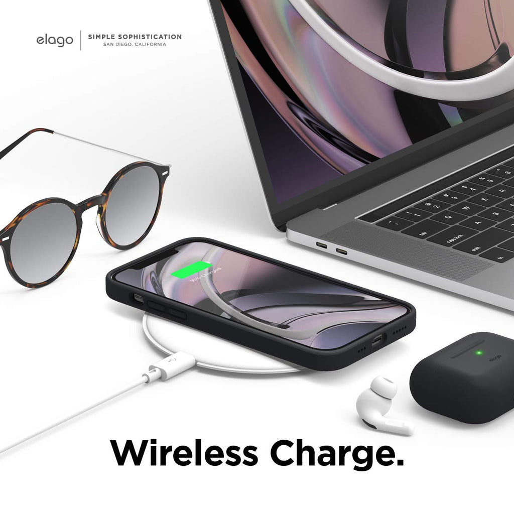 elago Liquid Silicone Case Kompatibel mit iPhone 12 Hülle & Kompatibel mit iPhone 12 Pro Hülle (6,1"), Hochwertiges Silikon, Rundumschutz Handyhülle : 3-Layer Struktur Schutzhülle (Schwarz)