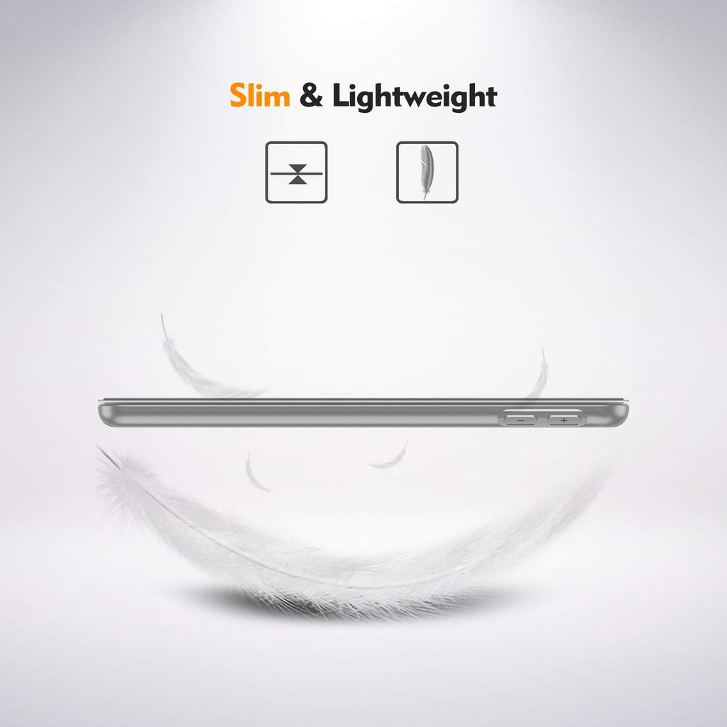 Fintie Hülle für iPad 8. Generation (2020) / 7. Gen (2019) 10.2 Zoll - Superleicht Soft TPU Rückseite Abdeckung Schutzhülle mit eingebautem Pencil Halter, Auto Sleep/Wake, Himmelgrau