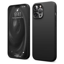 Laden Sie das Bild in den Galerie-Viewer, elago Liquid Silicone Case Kompatibel mit iPhone 13 Pro Max Hülle (6,7"), Hochwertiges Silikon, Rundumschutz Handyhülle : 3-Layer Struktur Schutzhülle, Kratzfestes Weiches Mikrofaserfutter (Schwarz)