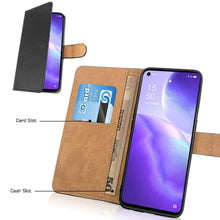Laden Sie das Bild in den Galerie-Viewer, SDTEK Hülle Kompatibel mit Oppo Find X3 Lite, (Schwarz) Tasche Leder Flip Case Brieftasche Book Etui Schutzhülle Handyhülle