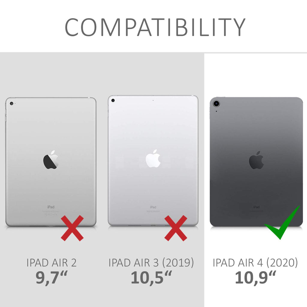 kwmobile Hülle kompatibel mit Apple iPad Air 4 (2020) - Silikon Tablet Cover Case Schutzhülle Schwarz Transparent