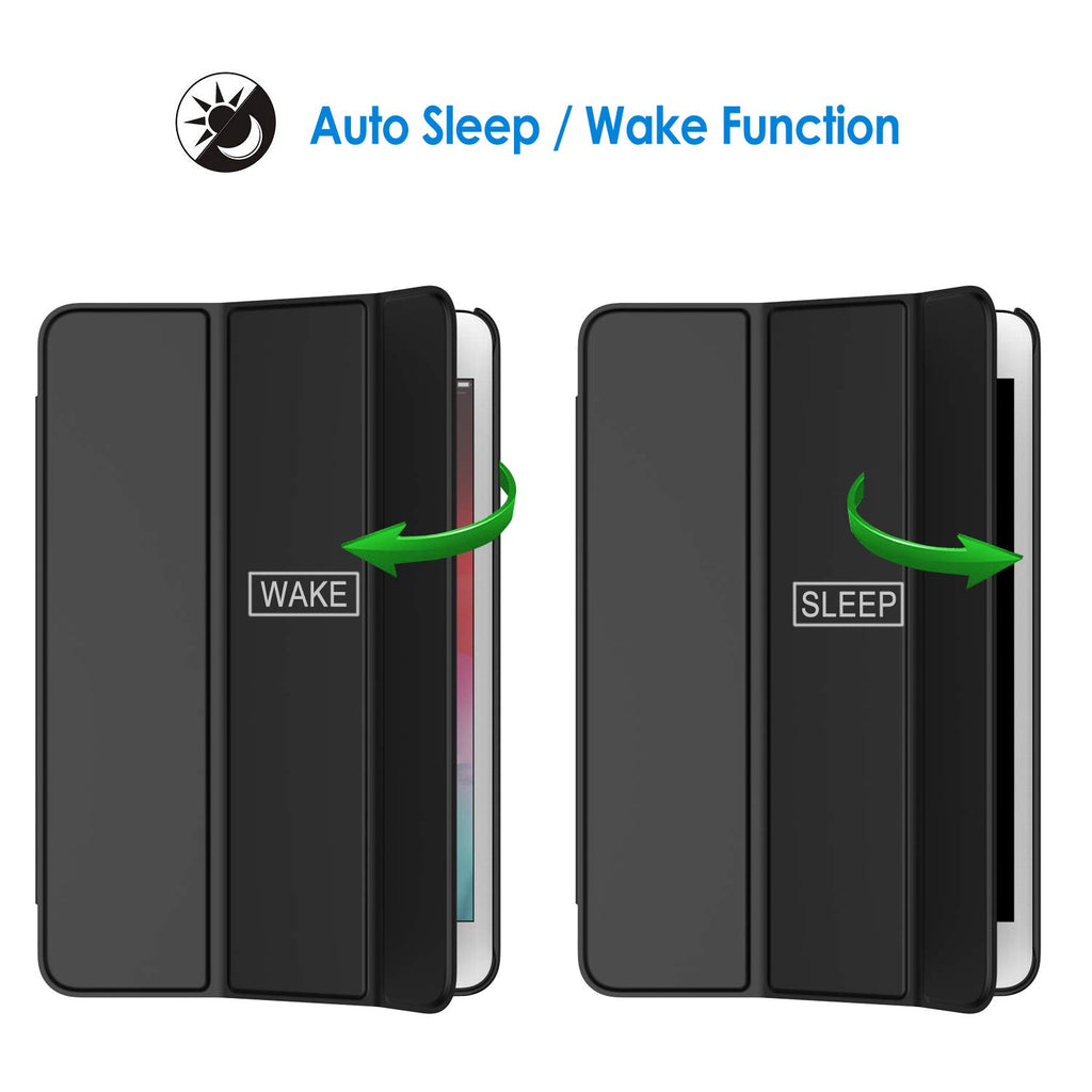 JETech Hülle für iPad Mini 5 (2019 Modell 5. Generation), Intelligent Schutzhülle mit Auto Schlafen/Wachen, Schwarz