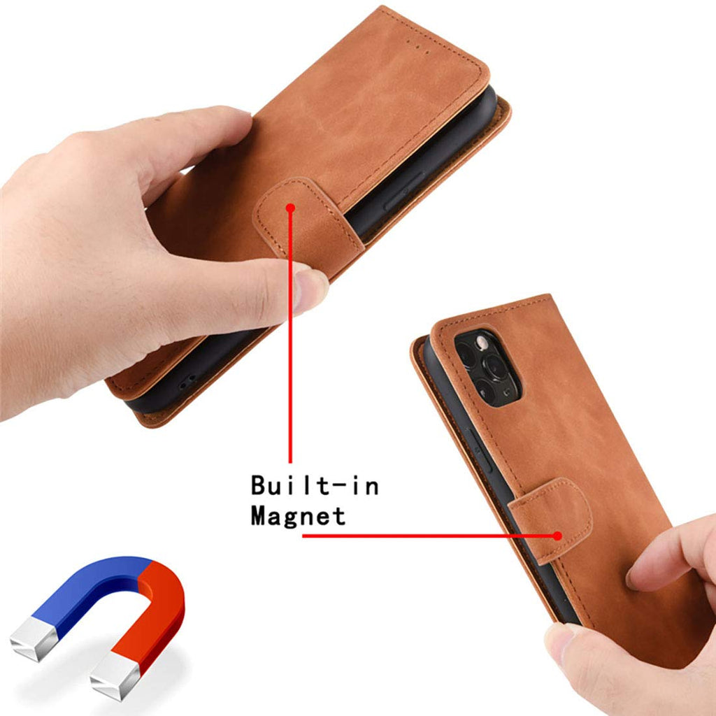 GOKEN Leder Folio Hülle für Oppo A74 5G / Oppo A54 5G, Lederhülle Brieftasche Mit Kartensteckplätzen, Premium Flip PU/TPU Handyhülle Schutzhülle Case Cover mit Ständer Funktion (Schwarz)