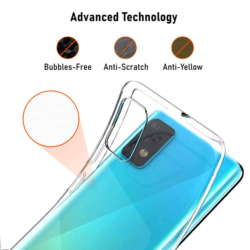 AHABIPERS Hülle für Samsung Galaxy A52 Hülle, Ultra Transparent Silikon Gel TPU Soft Cover Case Schutzhülle Kratzfeste mit Schock Absorption und Anti Scratch für Samsung A52 4G / Galaxy A52 5G
