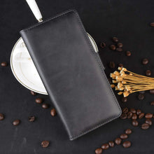 Laden Sie das Bild in den Galerie-Viewer, AKC Handyhülle Kompatibel mit Oppo A72 5G/A73 5G Hülle Fallschutz Handy-Ständer-Leder Flip Etui Handytasche Cover Echtleder Brieftasche-Schwarz