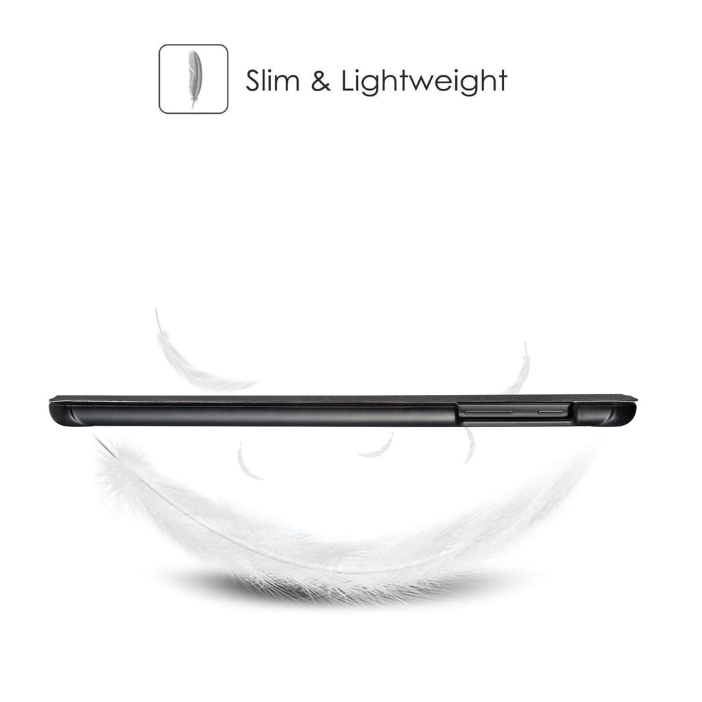 EasyAcc Hülle Kompatibel mit Samsung Galaxy Tab A 10.1 2019 T510/T515 - Ultra Dünn mit Standfunktion Slim PU Leder Smart Schutzhülle Kompatibel mit Samsung Galaxy Tab A 10.1 Zoll 2019, Schwarz