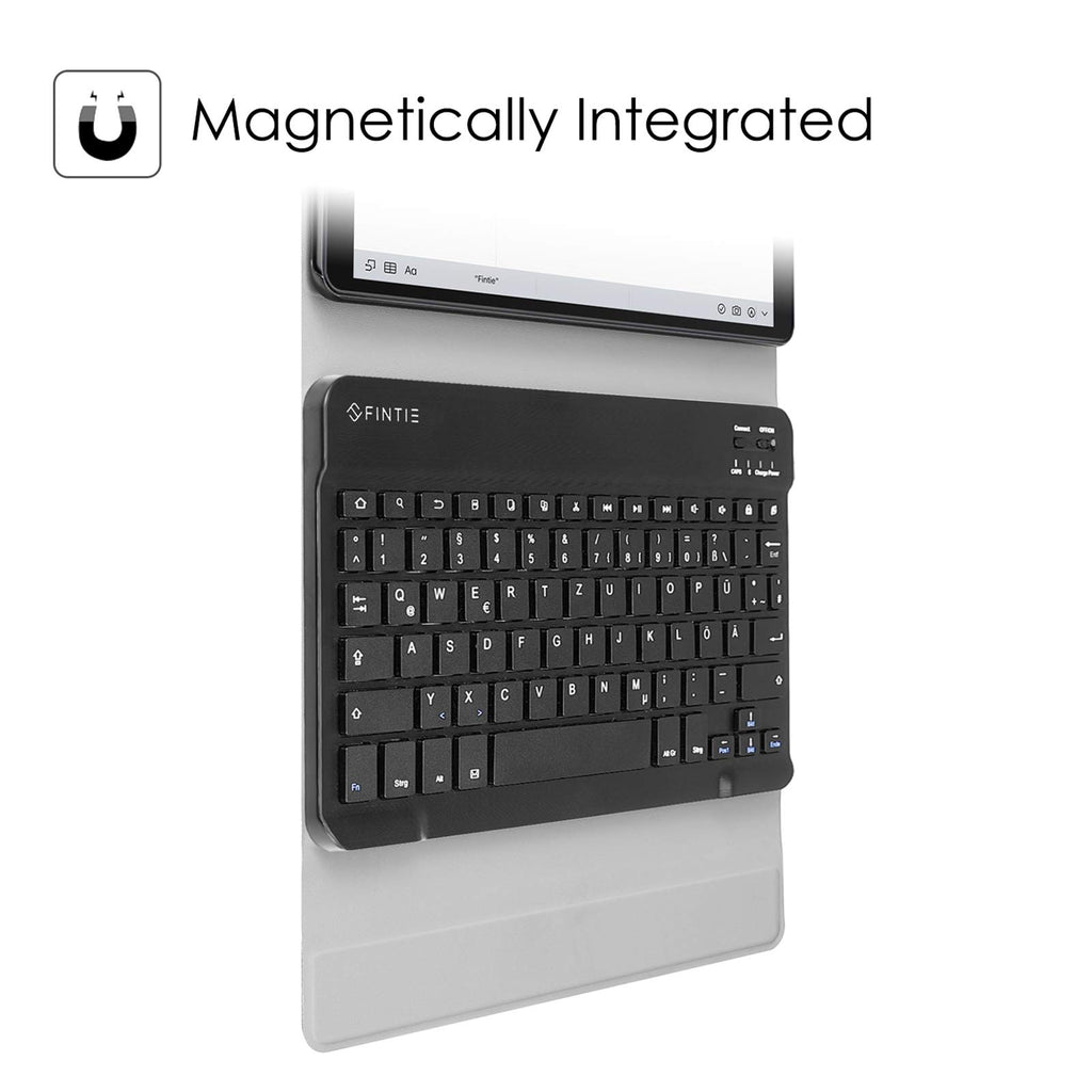 Fintie Tastatur Hülle für Samsung Galaxy Tab A 10.1 Zoll 2019 SM-T510/T515 Tablet-PC - Ultradünn leicht Schutzhülle mit magnetisch Abnehmbarer drahtloser Deutscher Bluetooth Tastatur, Schwarz