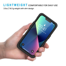 Laden Sie das Bild in den Galerie-Viewer, Lanhiem für iPhone 13 Hülle (6.1"), iPhone 13 Case IP68 Wasserdicht Handy Hülle 360 Grad Schutzhülle, Stoßfest Staubdicht Outdoor Panzerhülle mit Eingebautem Displayschutz, Schwarz