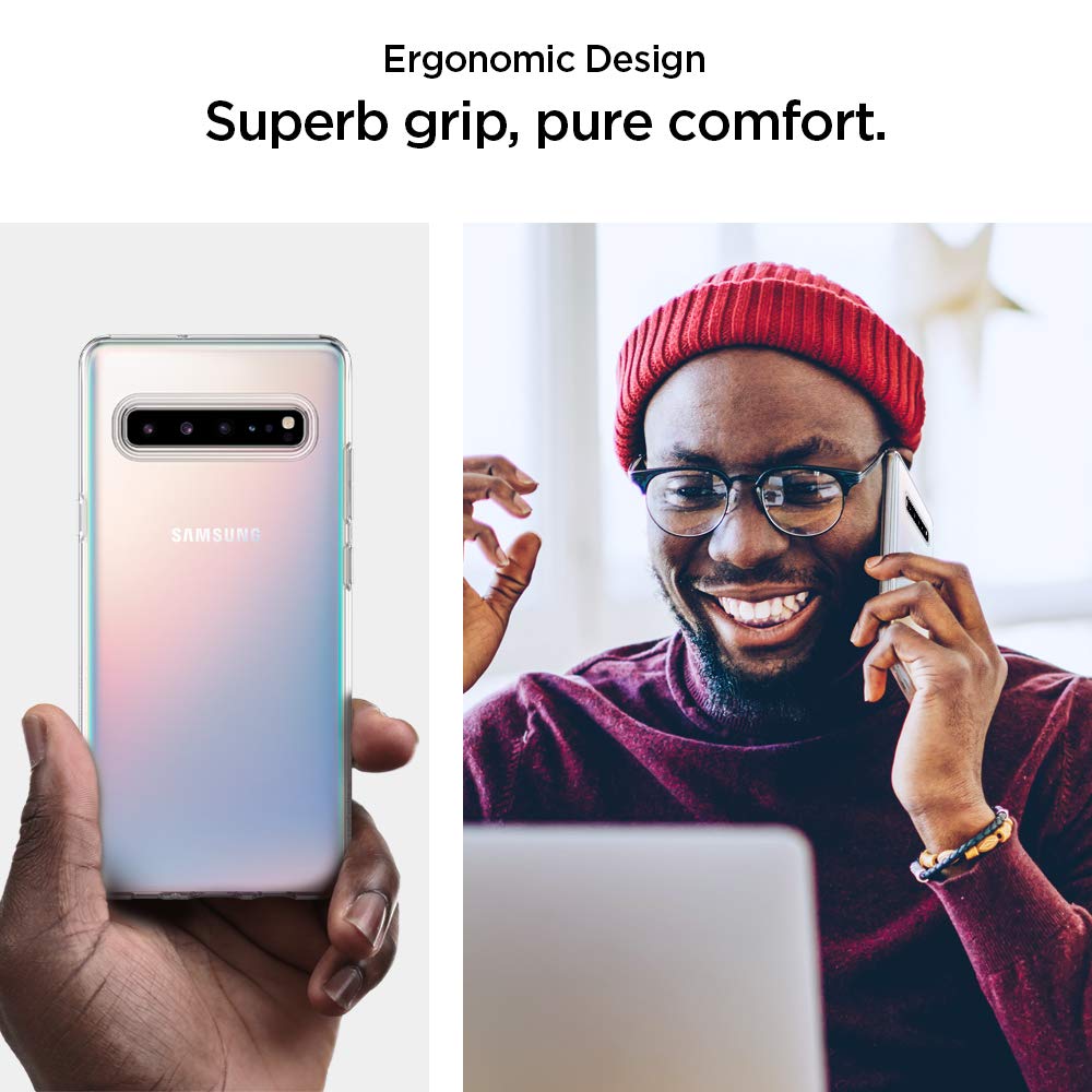 Spigen Liquid Crystal Hülle Kompatibel mit Samsung Galaxy S10 5G -Crystal Clear