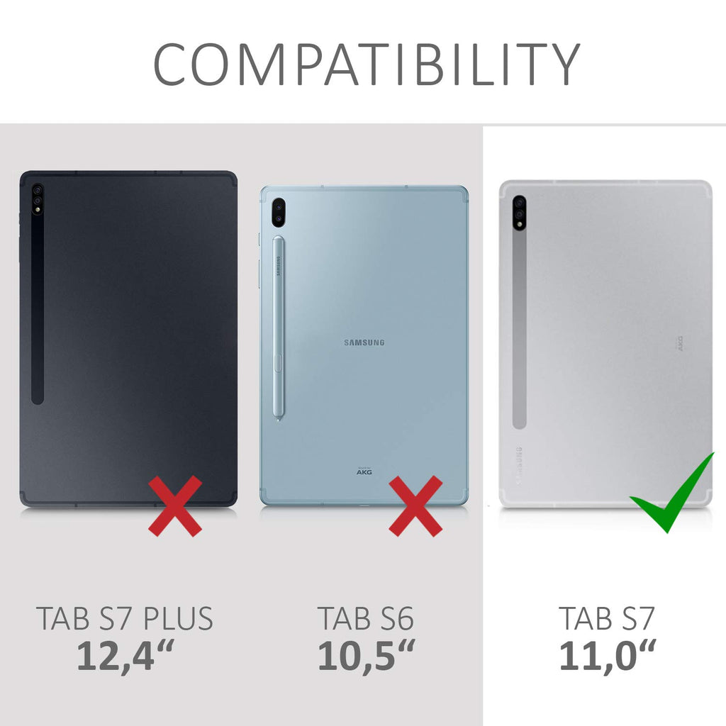 kwmobile Hülle kompatibel mit Samsung Galaxy Tab S7 - Silikon Tablet Cover Case Schutzhülle Transparent
