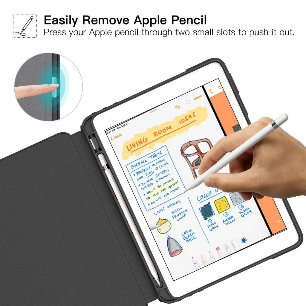 ZtotopCase Mehrfachwinkel Hülle für iPad 10.2 7. / 8. Generation,Stark magnetisch Schutzhülle mit Stifthalter,Stoßfest Sturzfest Hülle,Automatischem Schlaf/Aufwach,für iPad 10,2(iPad 7/iPad 8),Schwarz