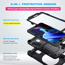 Laden Sie das Bild in den Galerie-Viewer, BRAECN Hülle für Samsung Galaxy Tab Active 3 8.0, Stoßfeste Robuste Tragbare Hülle mit 360° Drehbarem Ständer, Handgurt, Stifthalter und Schultergurt SM-T570/SM-T575/SM-T575N-Schwarz