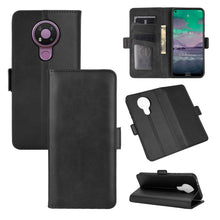 Laden Sie das Bild in den Galerie-Viewer, AKC Handyhülle Kompatibel mit Nokia 3.4 Hülle Fallschutz Handy-Ständer-Leder Flip Etui Handytasche Cover Echtleder Brieftasche-Schwarz