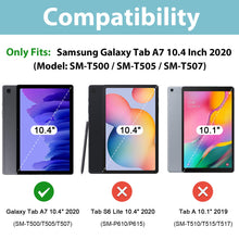 Laden Sie das Bild in den Galerie-Viewer, ProCase Kinder Hülle mit Kickstand für Galaxy Tab A7 10.4 Zoll 2020 (Model:SM-T500/ T505/ T507, Ultra Leicht Stoßfest Robust Kind Schutzhülle Umwandelbar Handgriff Handle Standfunktion –Schwarz