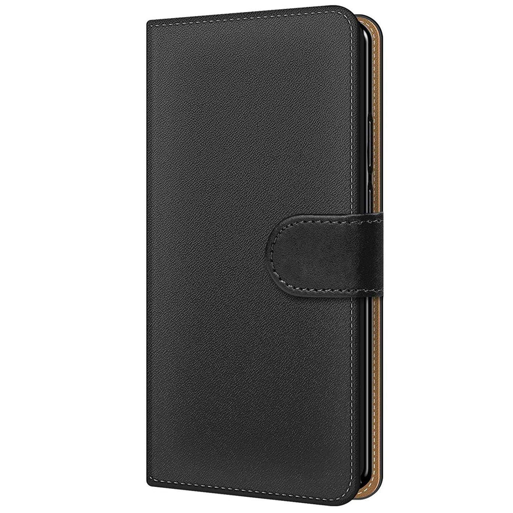 Verco OnePlus 8 Hülle, Handyhülle für OnePlus 8 Tasche PU Leder Flip Case Brieftasche, Schwarz