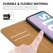Laden Sie das Bild in den Galerie-Viewer, HOOMIL Handyhülle für Samsung Galaxy A21S Hülle, Premium PU Leder Flip Case Schutzhülle für Samsung Galaxy A21S Tasche, Schwarz