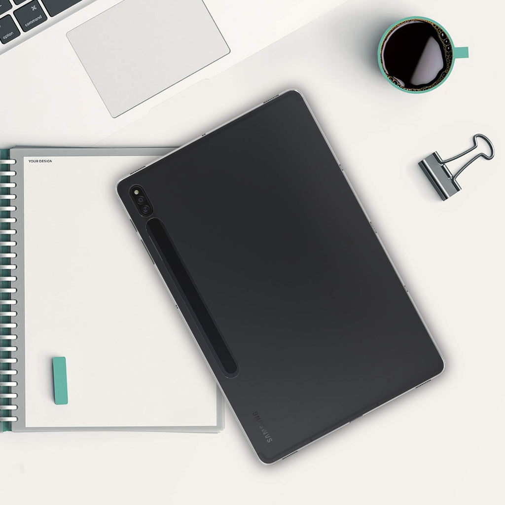 kwmobile Hülle kompatibel mit Samsung Galaxy Tab S7 Plus - Silikon Tablet Cover Case Schutzhülle Transparent