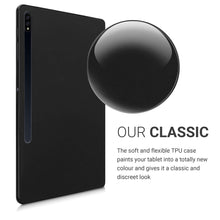 Laden Sie das Bild in den Galerie-Viewer, kwmobile Hülle kompatibel mit Samsung Galaxy Tab S7 Plus - Silikon Tablet Cover Case Schutzhülle Schwarz matt