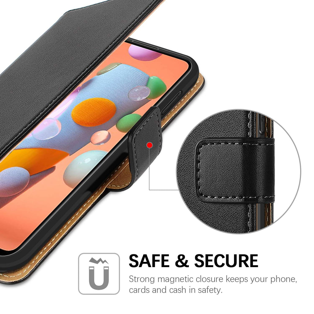HOOMIL Handyhülle für Samsung Galaxy M11 Hülle, Samsung Galaxy A11 Hülle, Leder Tasche Flip Case Schutzhülle Kompatibel mit Samsung Galaxy M11/A11, Schwarz