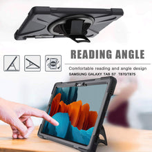 Laden Sie das Bild in den Galerie-Viewer, Gerutek Hülle für Samsung Galaxy Tab S7, Stoßfeste Robust Panzerhülle mit Stifthalter, Drehbar Stände, Handschlaufe, Schultergurt und Schutzhülle für Samsung galaxy Tab S7 11 Zoll SM-T870/875, Schwarz