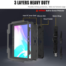 Laden Sie das Bild in den Galerie-Viewer, Gerutek Hülle Samsung Galaxy Tab Active Pro T545 / T540 (10,1 Zoll), Stoßfeste Robust Panzerhülle mit Drehbar Stände, Handschlaufe, Schultergurt Schutzhülle für Samsung Tab Active Pro 10.1, Schwarz