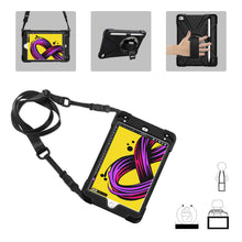 Laden Sie das Bild in den Galerie-Viewer, ProCase Hülle iPad Mini 5 th Gen/Mini 4 2015 Rundum Handschlaufe Case, Robust Heavy Duty Stoßfest Hybrid Full Body Schutzhülle Cover, mit 360°Drehständer und verstellbar Riemen Schultergurt –Schwarz
