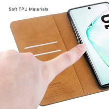 Laden Sie das Bild in den Galerie-Viewer, HOOMIL Handyhülle für Samsung Galaxy Note 10 Hülle, Premium PU Leder Flip Schutzhülle für Samsung Galaxy Note 10 Tasche (NICHT für Samsung Note 10+), Schwarz