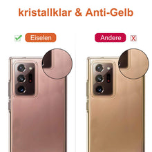 Laden Sie das Bild in den Galerie-Viewer, Eiselen Hülle Kompatibel mit Samsung Note 20 Ultra 5G, Anti Gelb, Kratzfest, Stoßfest TPU Bumper Handyhülle, Transparent Silikon Handyhülle Durchsichtige Schutzhülle für Samsung Note 20 Ultra