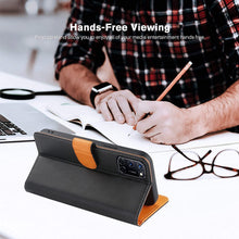 Laden Sie das Bild in den Galerie-Viewer, FMPCUON Hülle Case Kompatibel mit Oppo A52 / Oppo A72 / Oppo A92 - Premium PU Leder Brieftasche Handyhülle - Handy Lederhülle Cover Schutzhülle Etui Tasche Book Klapp Style Handytasche, Schwarz