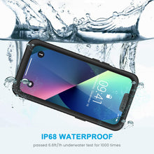 Laden Sie das Bild in den Galerie-Viewer, Lanhiem für iPhone 13 Hülle (6.1"), iPhone 13 Case IP68 Wasserdicht Handy Hülle 360 Grad Schutzhülle, Stoßfest Staubdicht Outdoor Panzerhülle mit Eingebautem Displayschutz, Schwarz