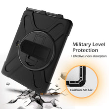 Laden Sie das Bild in den Galerie-Viewer, Gerutek Hülle Samsung Galaxy Tab Active Pro T545 / T540 (10,1 Zoll), Stoßfeste Robust Panzerhülle mit Drehbar Stände, Handschlaufe, Schultergurt Schutzhülle für Samsung Tab Active Pro 10.1, Schwarz